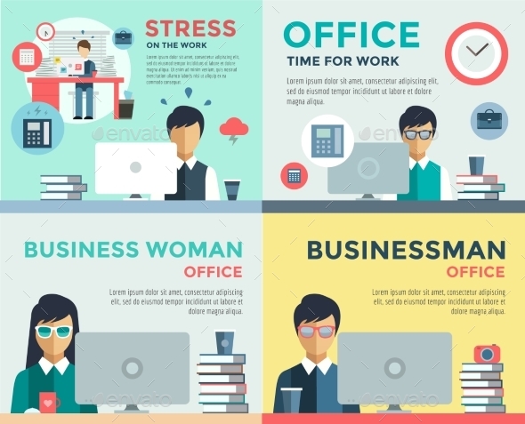 New Job Search And Stress Work Infographic
