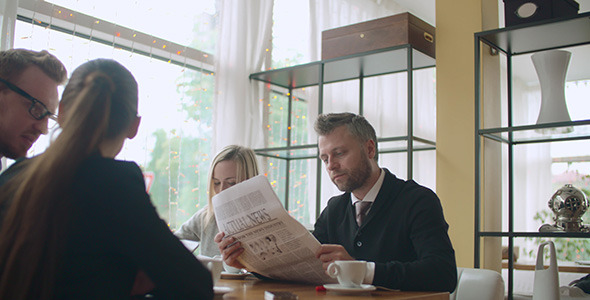 Business Team at Cafe 