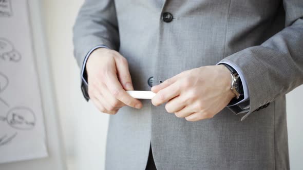 Close Up Of Male Hands With Marker Gesticulating