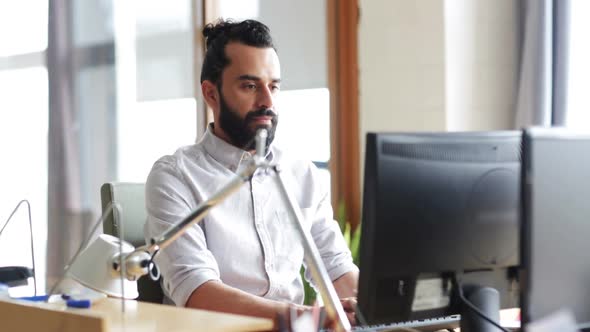 Happy Creative Male Office Worker With Computer 3