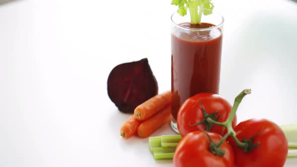 Close Up Of Woman Hands With Juice And Vegetables 7