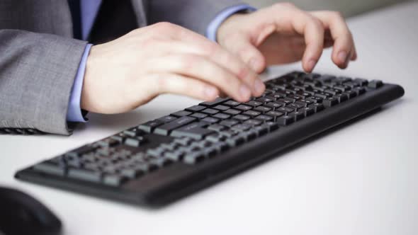 Close Up Of Businessman Hands Typing On Keyboard 19