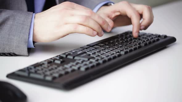 Close Up Of Businessman Hands Typing On Keyboard 20