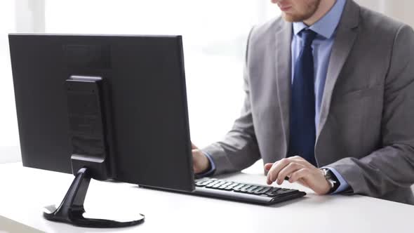 Close Up Of Businessman Hands Typing On Keyboard 4