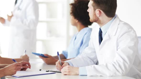 Group Of Doctors On Seminar Or Lecture At Hospital 1 alt