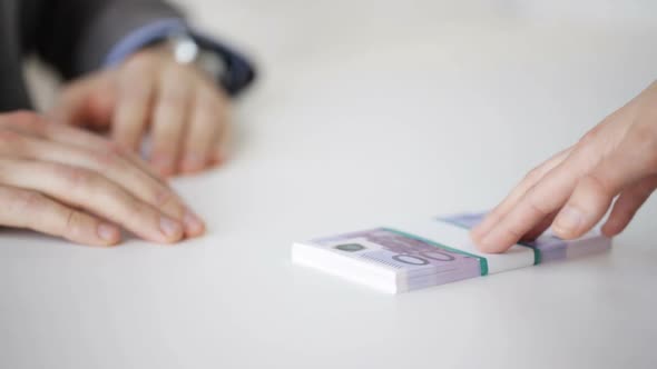 Close Up Of Businessman Refusing From Money Bribe 4 alt