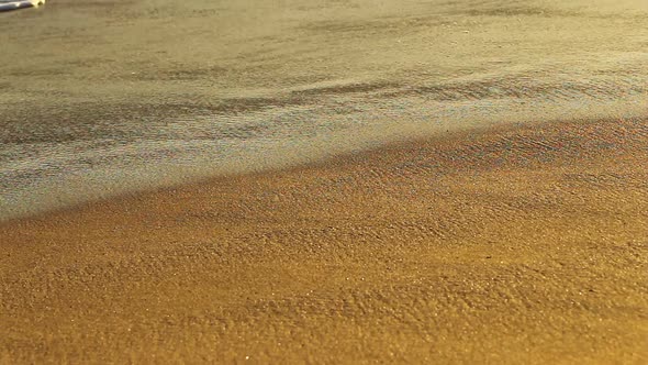 Waves On Tropical Sandy Beach At Sunset 4