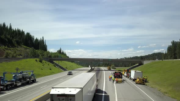 Construction Zone Idaho Interstate 90 Four Of July Summit