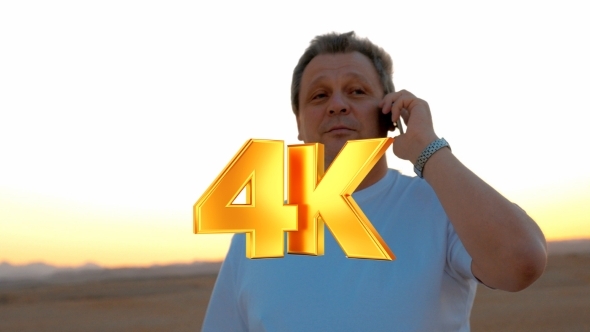 Man On Vacation Having a Phone Talk alt