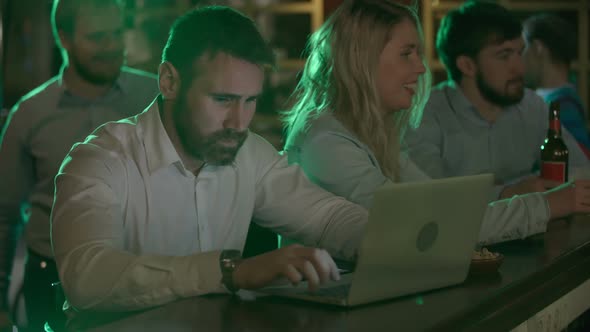 Office worker in the pub