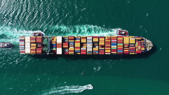 Large Container Ship in Sea