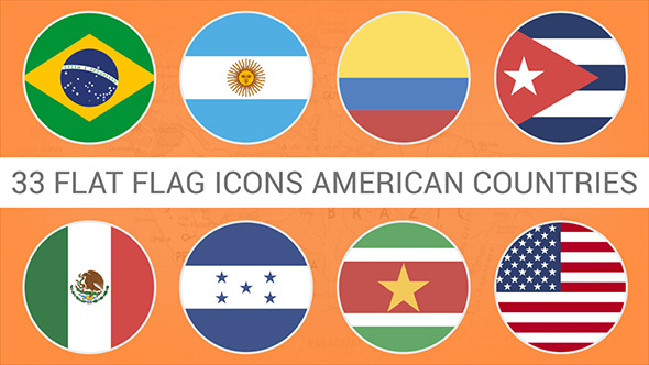 Flag Icons American Countries