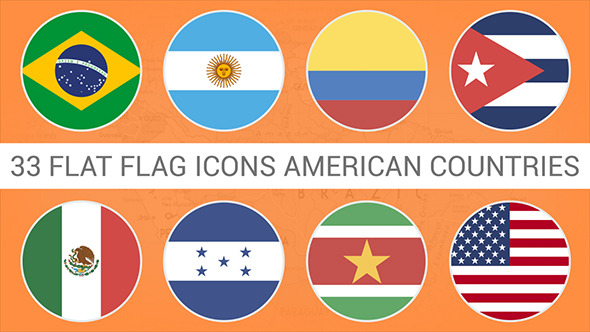 Flag Icons American Countries alt