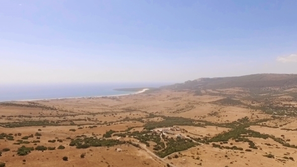 Aerial View From Flying Drone On Tarifa Area