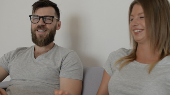 Happy Couple Talking and Smiling alt