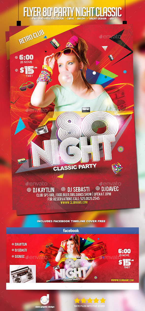 Flyer 80's Party Night Classic