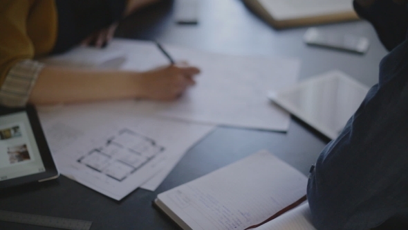 Architect Builder Woman And Her Male Client