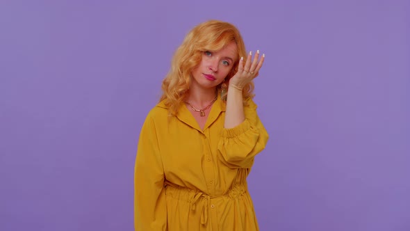 Upset Redhead Stylish Girl Making Face Palm Gesture Feeling Bored Disappointed in Result Bad News