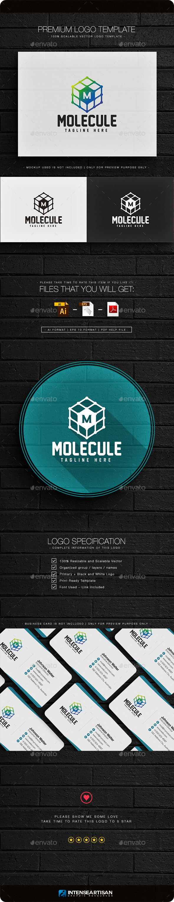 Molecule - Letter M Logo