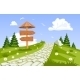 Summer Landscape with a Walkway - GraphicRiver Item for Sale