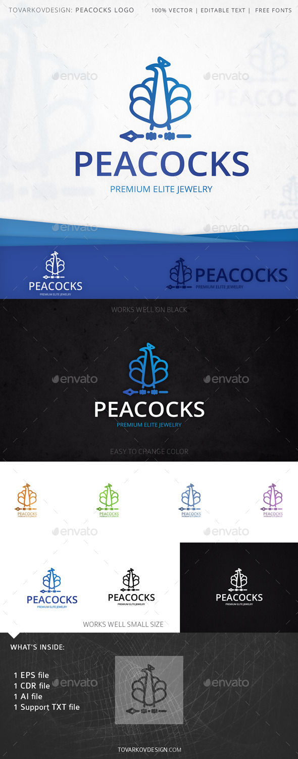 Peacocks Bird Logo Template