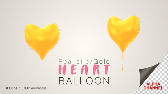 Heart Shape Gold Balloons