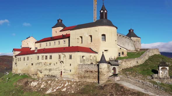 Aerial view of Krasna Horka castle in Slovakia