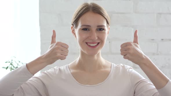 Thumbs Up by Beautiful Woman