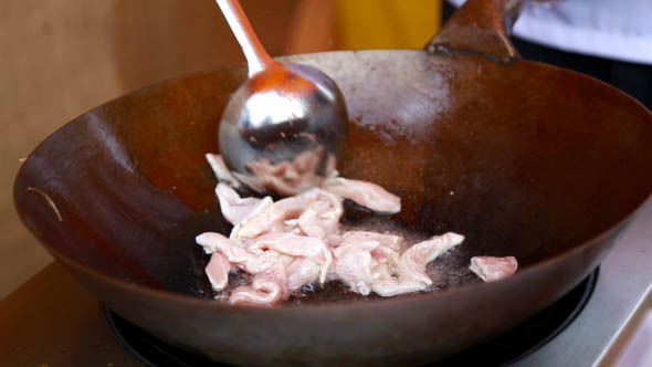Frying Meat in a Pan