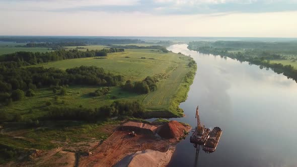 Western Dvina River And Dredge 09