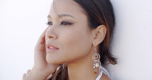 Close Up Portrait Of Beautiful Brunette Woman alt