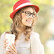 Happy Young Woman Drinking Coffee To Go (3 items) - VideoHive Item for Sale