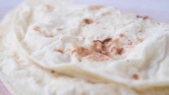 Homemade Roti Chapati on Table