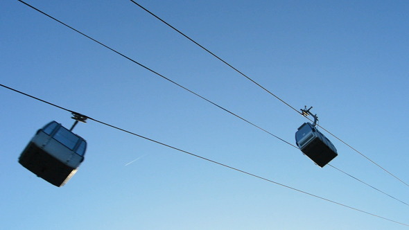 Cable Car Up with Blue Sky Background alt