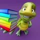 4K Fun 3D cartoon animation of a turtle with books - VideoHive Item for Sale