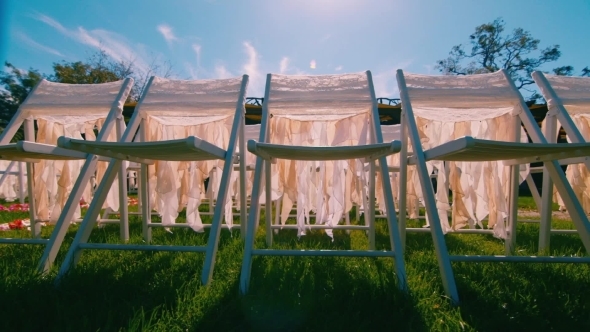 Chairs On The Wedding Ceremony, Dolly Shot