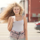 Happy Young Woman With Long Curly Hair - VideoHive Item for Sale