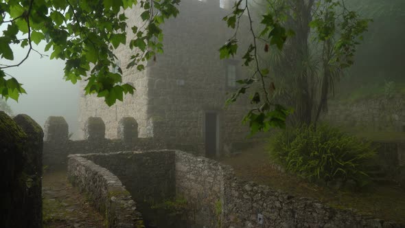 Eerie and Isolated Lonely Ancient Guard Tower in Moors Castle