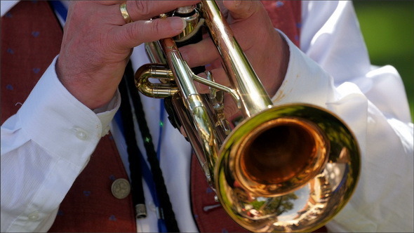 A Man is Playing the Trumpet alt