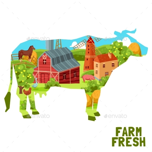 Farm Cow Concept