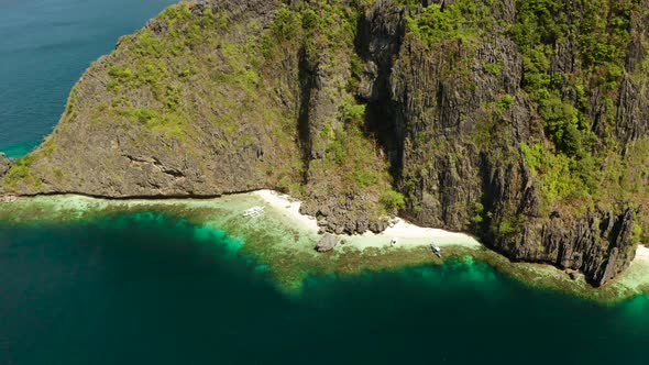 Tropical Seawater Lagoon and Beach Philippines El Nido