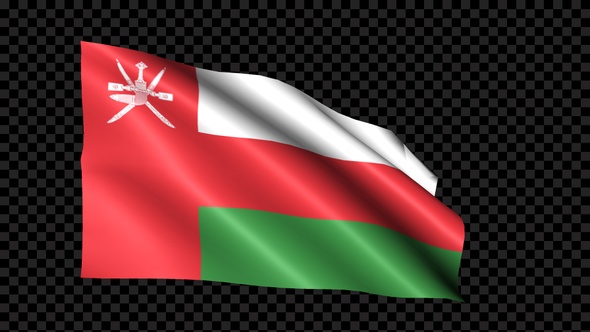 Oman Flag Blowing In The Wind