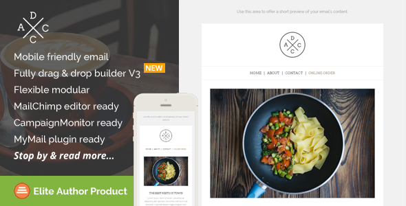 Acdc, Restaurant Email Template + Builder Access