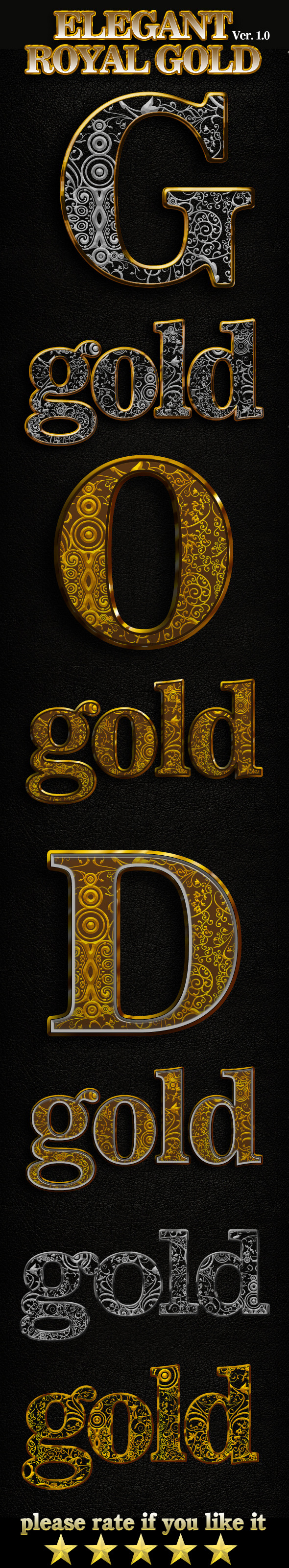Gold Text Style Photoshop - Elegant King Royal Gold