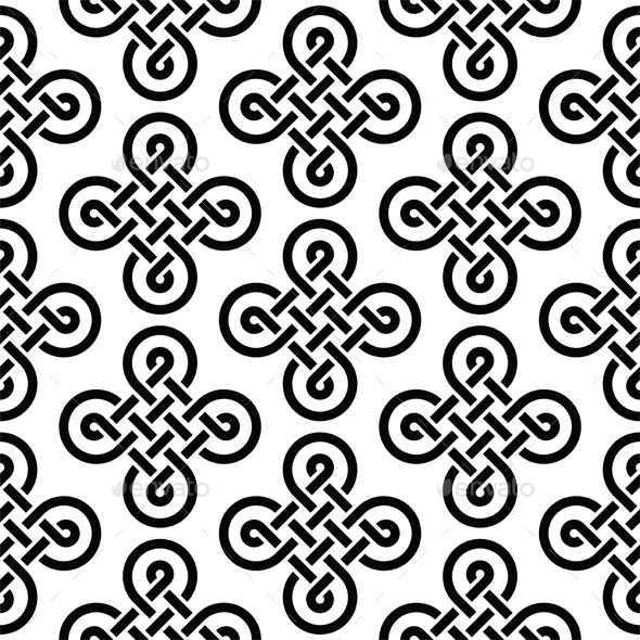 Celtic Irish Knots Seamless Vector Pattern
