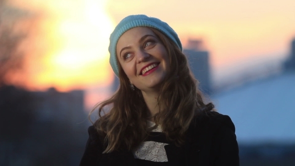 Outdoor Summer Portrait Of Young Pretty Cute
