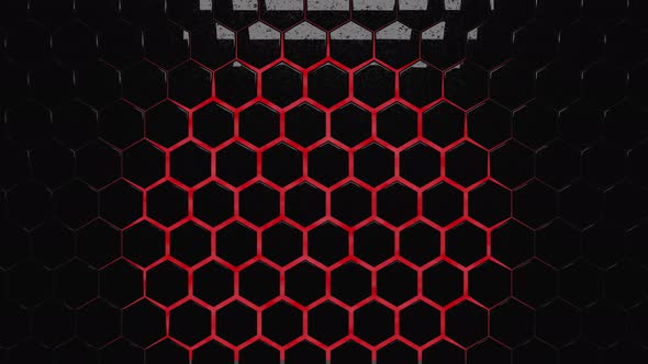 Black Glossy Hexagons Deforming