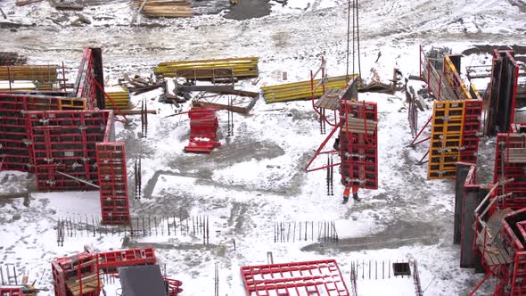 Construction of Modern Highrise Buildings in Wintertime