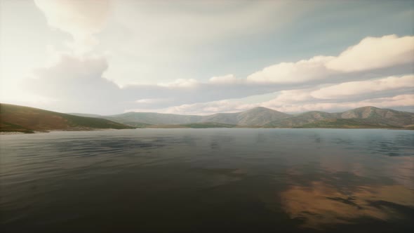 Beautiful Calm Lake with Sunset alt