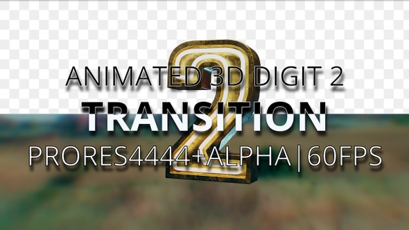 Animated digit 2 transition UHD 60fps